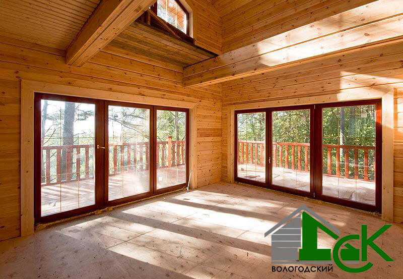 панорамные окна в деревянном доме